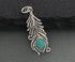 Sterling Silver  Leaf With Turquoise Charm -- SS/CH4/CR154